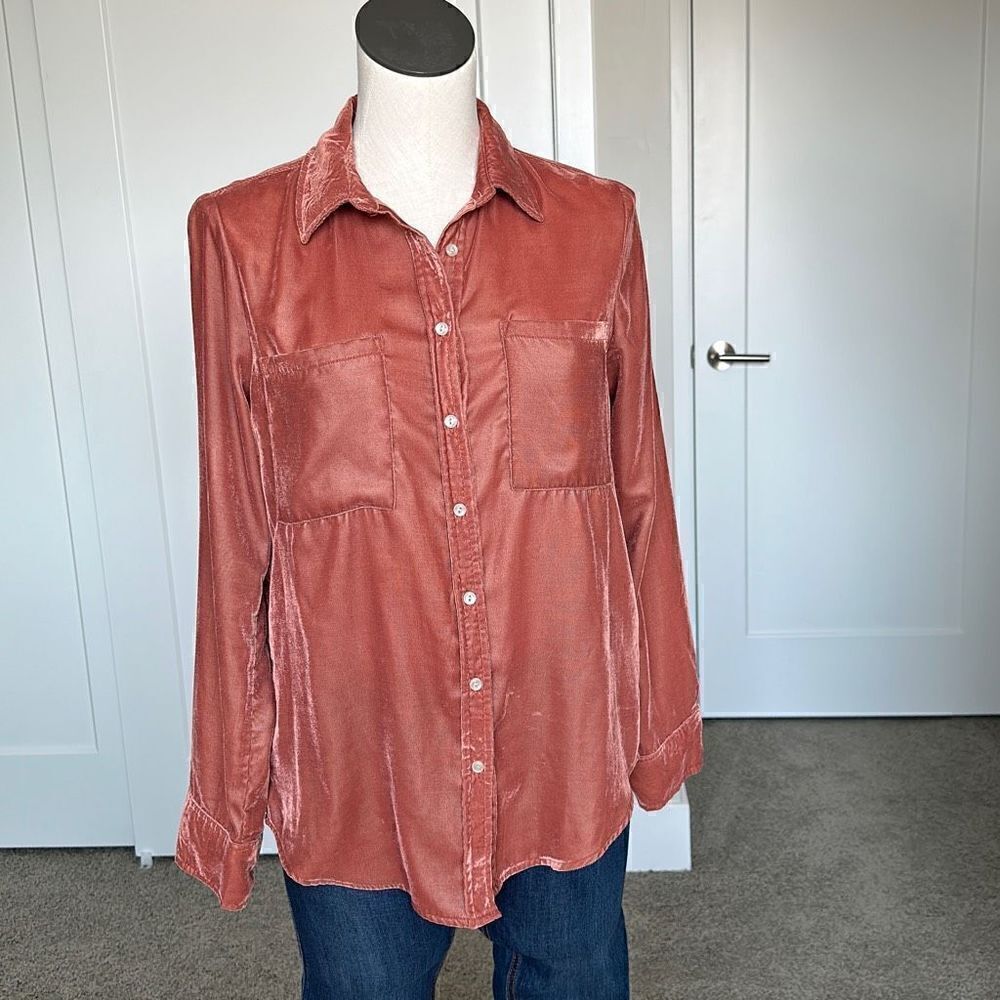 Thread & Supply Velvet Button Down Shirt - Picture 7 of 8